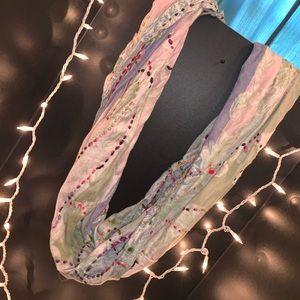 Multicolored infinity scarf